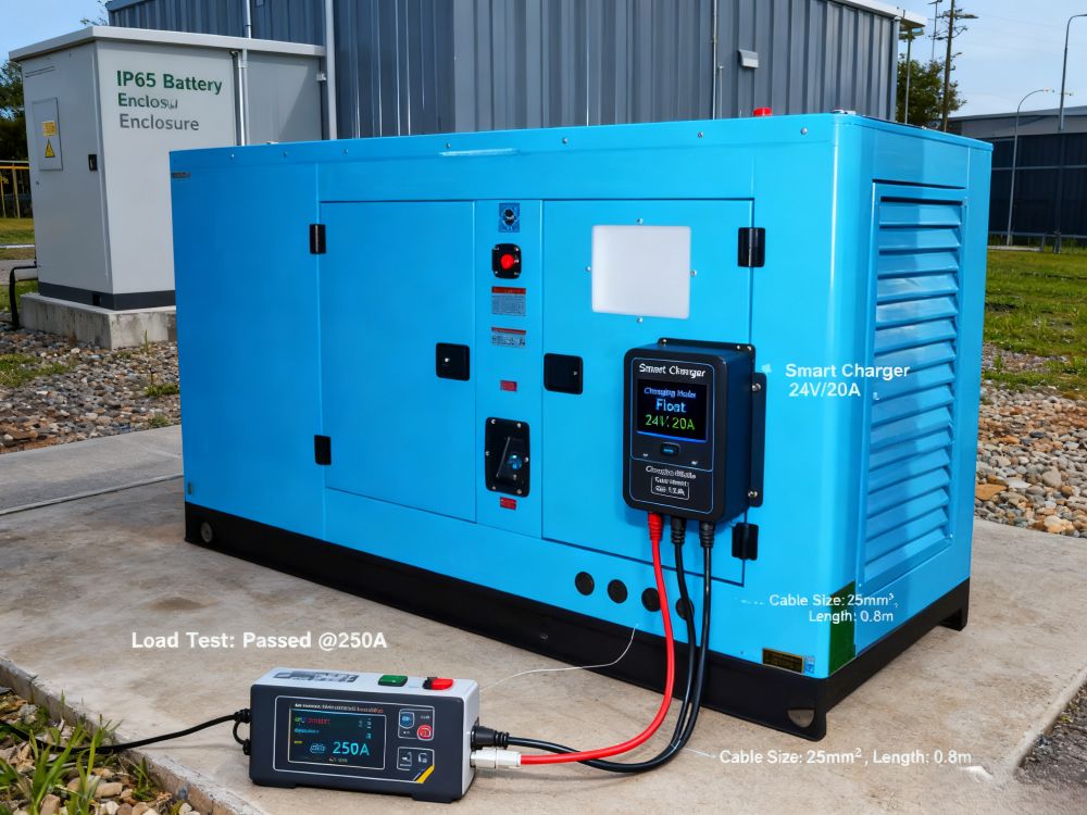 How do you maintain a generator battery?